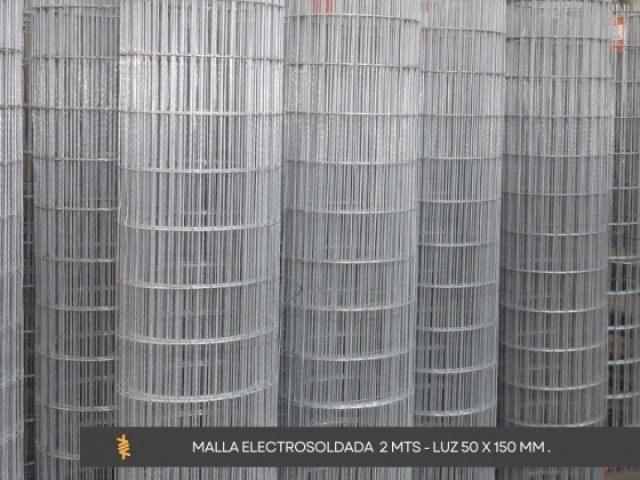 MALLA ELECTROSOLDADA  2 MTS - LUZ 50 X 150 MM.