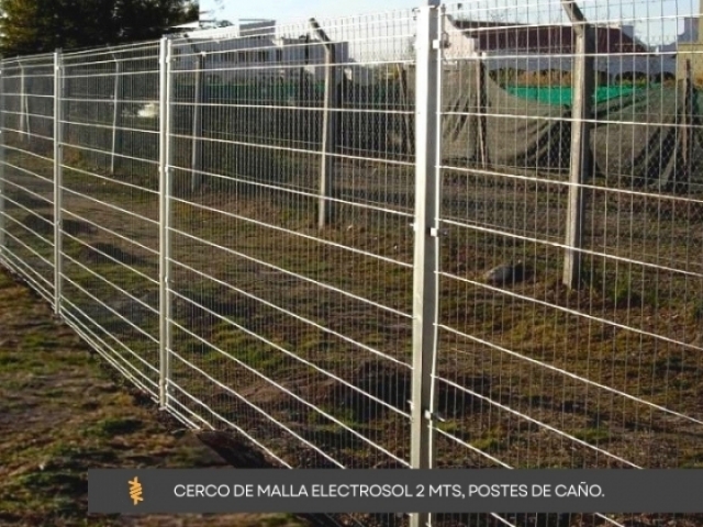 CERCO DE MALLA ELECTROSOL 2 MTS, POSTES DE CAÑO.