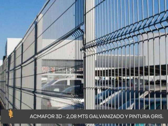 ACMAFOR 3D - 2,08 MTS GALVANIZADO Y PINTURA GRIS.