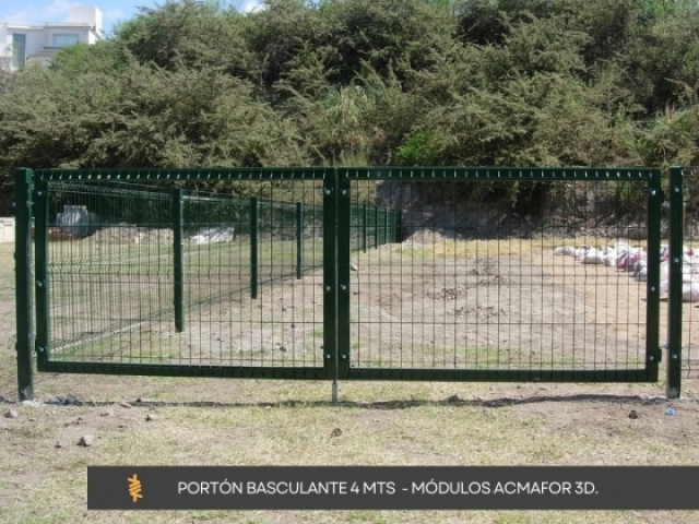 PORTÓN BASCULANTE 4 MTS - MÓDULOS ACMAFOR 3D.